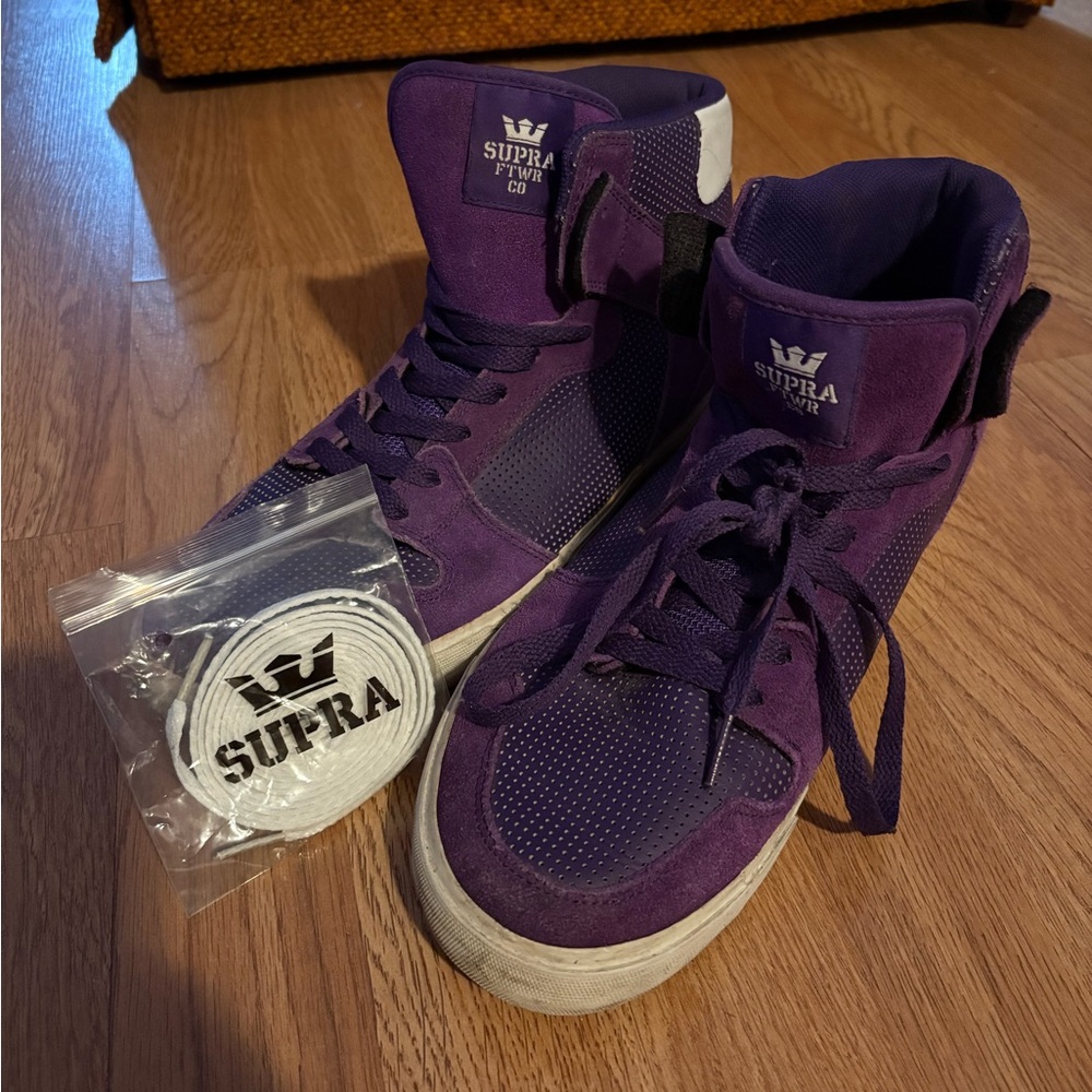 Vintage Supra Purple Hightop Sneakers Size 12